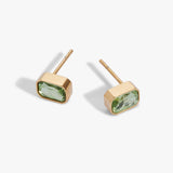 August Emerald-Cut Birthstone Stud Earrings - Aaria Tees Aaria Tees