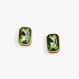 August Emerald-Cut Birthstone Stud Earrings - Aaria Tees Aaria Tees
