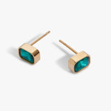 December Emerald-Cut Birthstone Stud Earrings - Aaria Tees Aaria Tees
