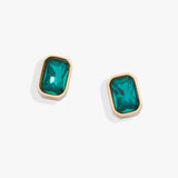 December Emerald-Cut Birthstone Stud Earrings - Aaria Tees Aaria Tees