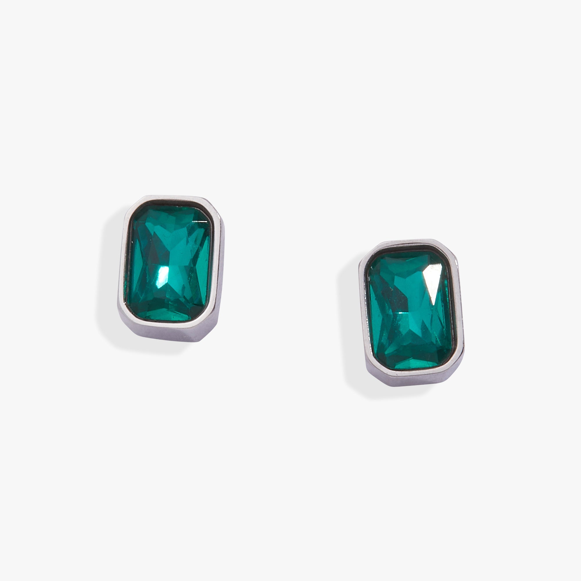 December Emerald-Cut Birthstone Stud Earrings - Aaria Tees Aaria Tees