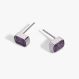February Emerald-Cut Birthstone Stud Earrings - Aaria Tees Aaria Tees