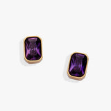 February Emerald-Cut Birthstone Stud Earrings - Aaria Tees Aaria Tees