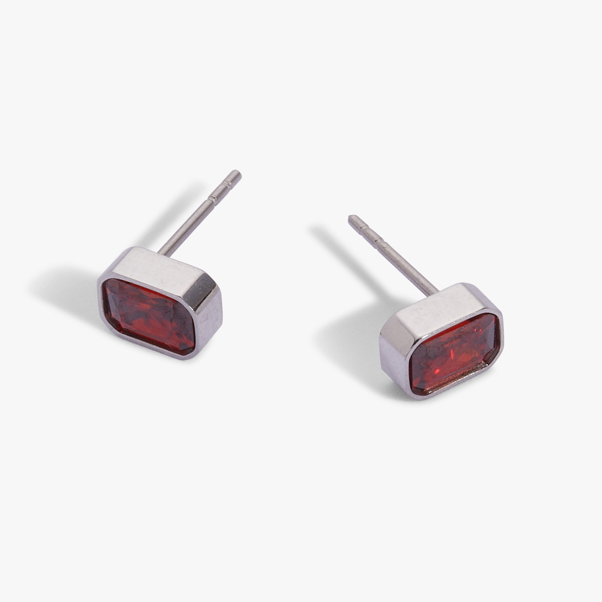 January Emerald-Cut Birthstone Stud - Aaria Tees Aaria Tees