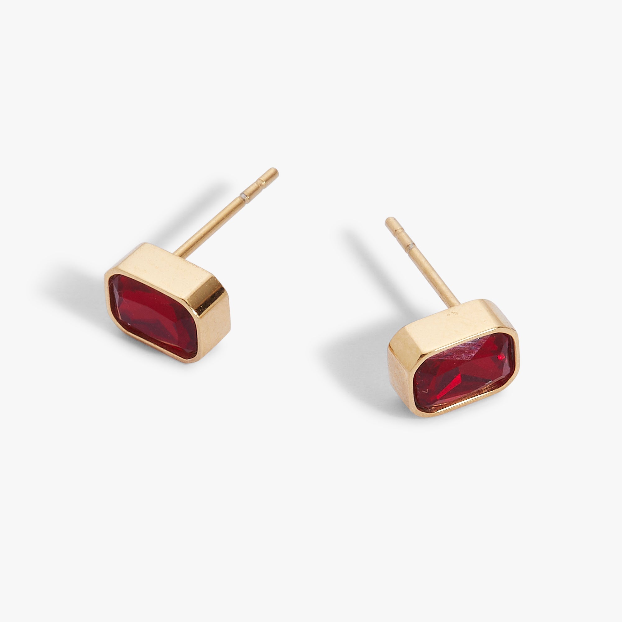 July Emerald-Cut Birthstone Stud Earrings - Aaria Tees Aaria Tees