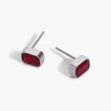 July Emerald-Cut Birthstone Stud Earrings - Aaria Tees Aaria Tees