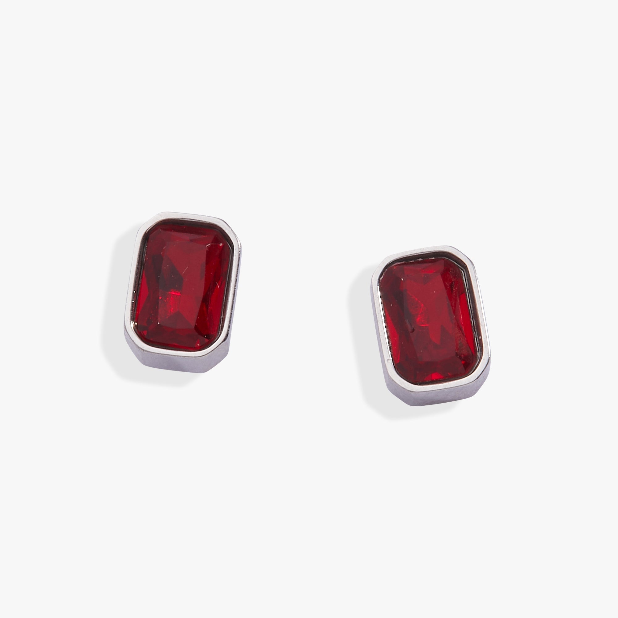 July Emerald-Cut Birthstone Stud Earrings - Aaria Tees Aaria Tees