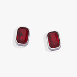 July Emerald-Cut Birthstone Stud Earrings - Aaria Tees Aaria Tees