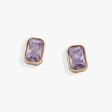 June Emerald-Cut Birthstone Stud Earrings - Aaria Tees Aaria Tees