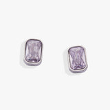 June Emerald-Cut Birthstone Stud Earrings - Aaria Tees Aaria Tees