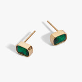 May Emerald-Cut Birthstone Stud Earrings - Aaria Tees Aaria Tees