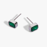 May Emerald-Cut Birthstone Stud Earrings - Aaria Tees Aaria Tees
