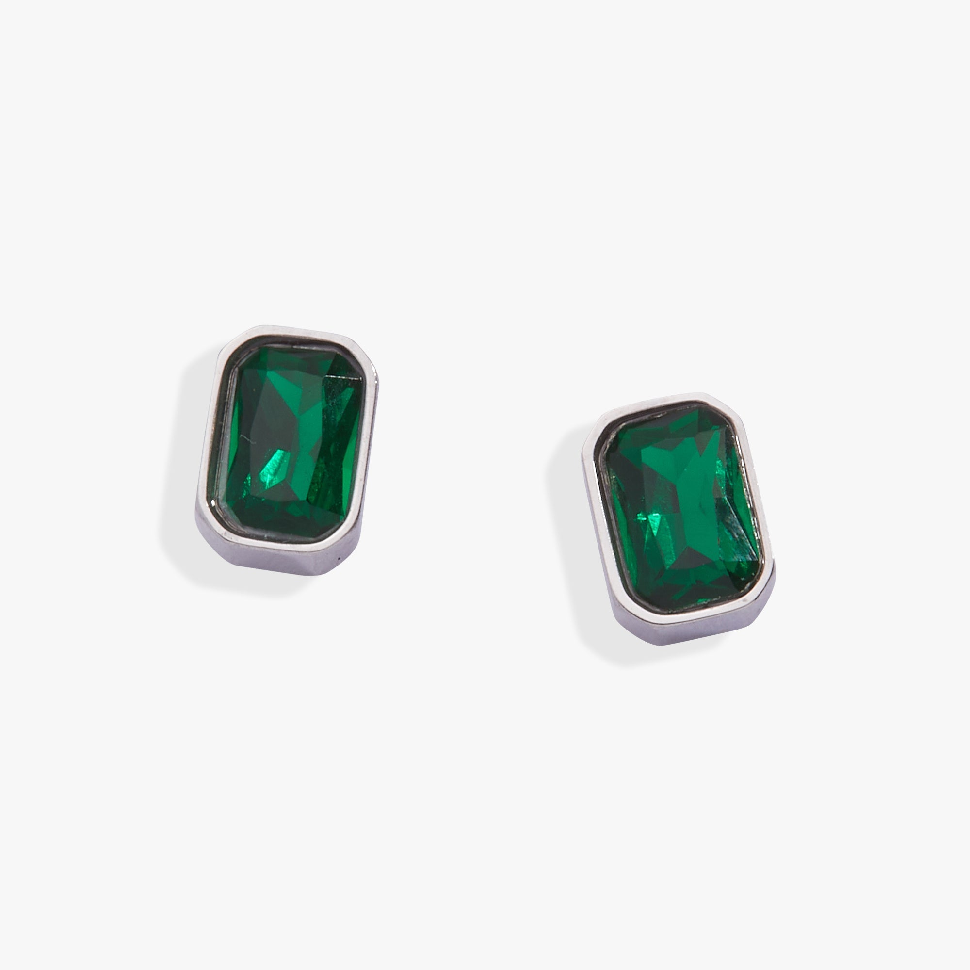 May Emerald-Cut Birthstone Stud Earrings - Aaria Tees Aaria Tees