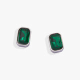 May Emerald-Cut Birthstone Stud Earrings - Aaria Tees Aaria Tees