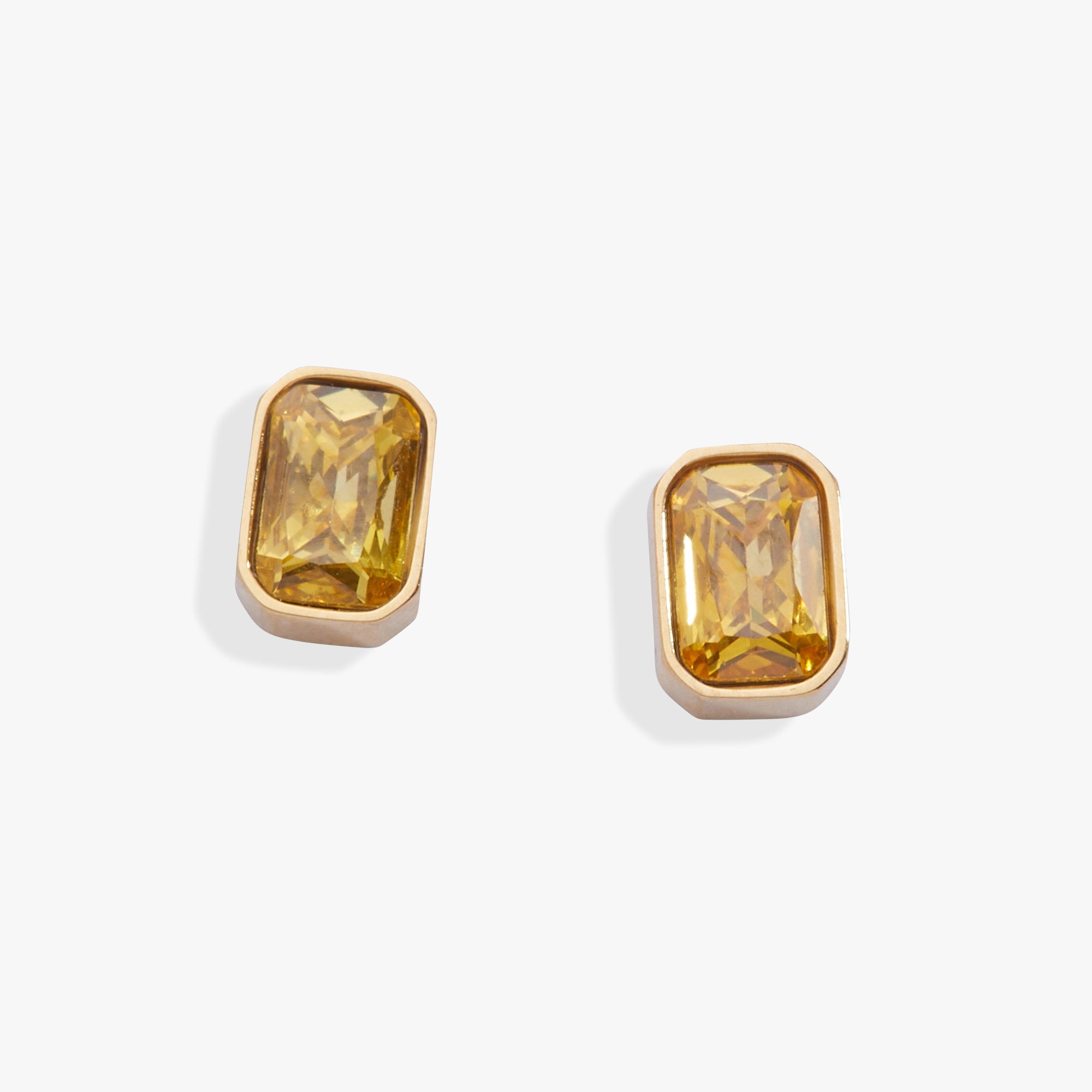 November Emerald-Cut Birthstone Stud Earrings - Aaria Tees Aaria Tees