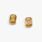 November Emerald-Cut Birthstone Stud Earrings - Aaria Tees Aaria Tees