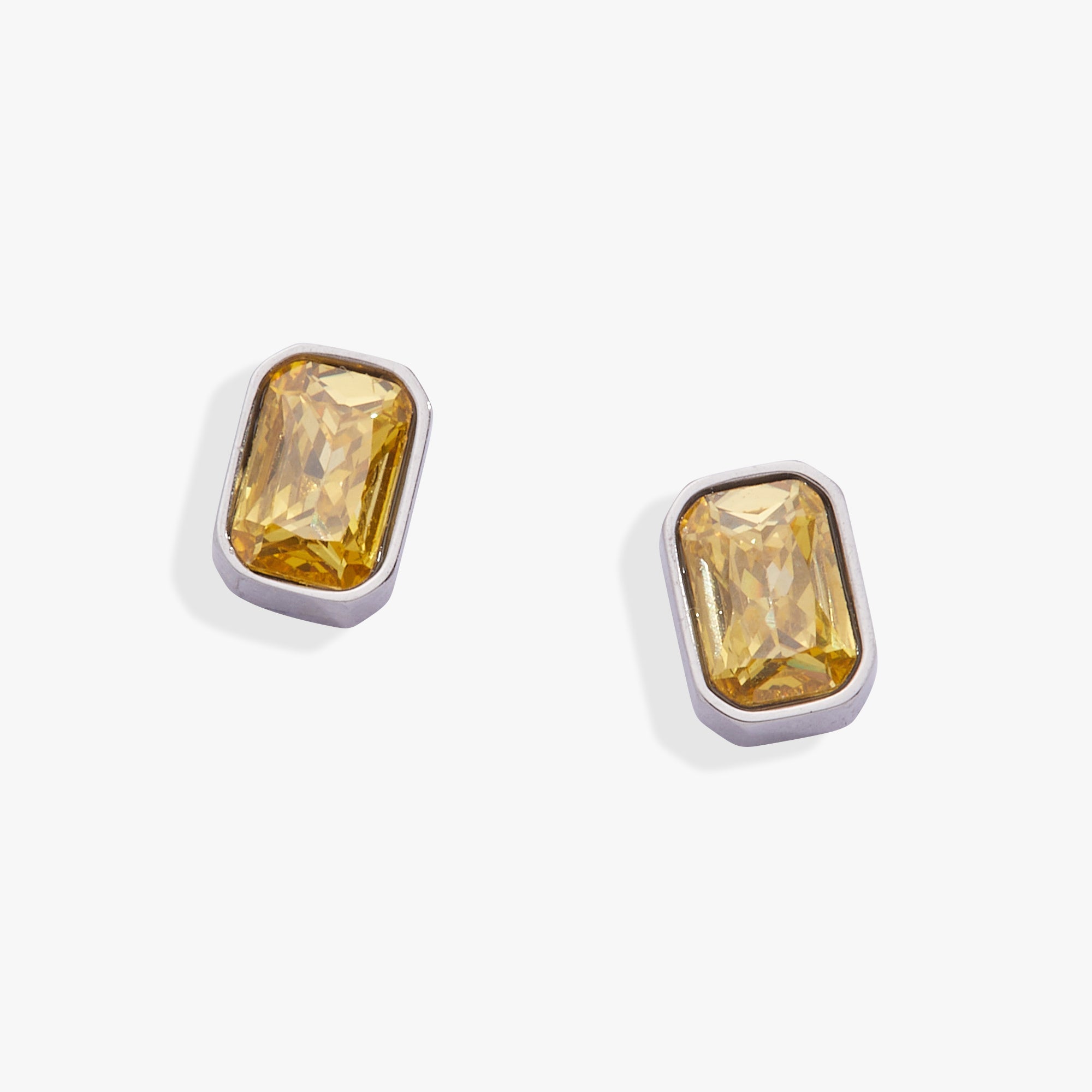 November Emerald-Cut Birthstone Stud Earrings - Aaria Tees Aaria Tees