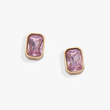 October Emerald-Cut Birthstone Stud Earrings - Aaria Tees Aaria Tees