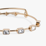 April Birthstone Emerald Cut Bangle - Aaria Tees Aaria Tees