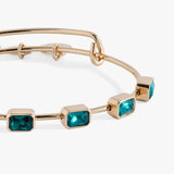 December Birthstone Emerald Cut Bangle - Aaria Tees Aaria Tees