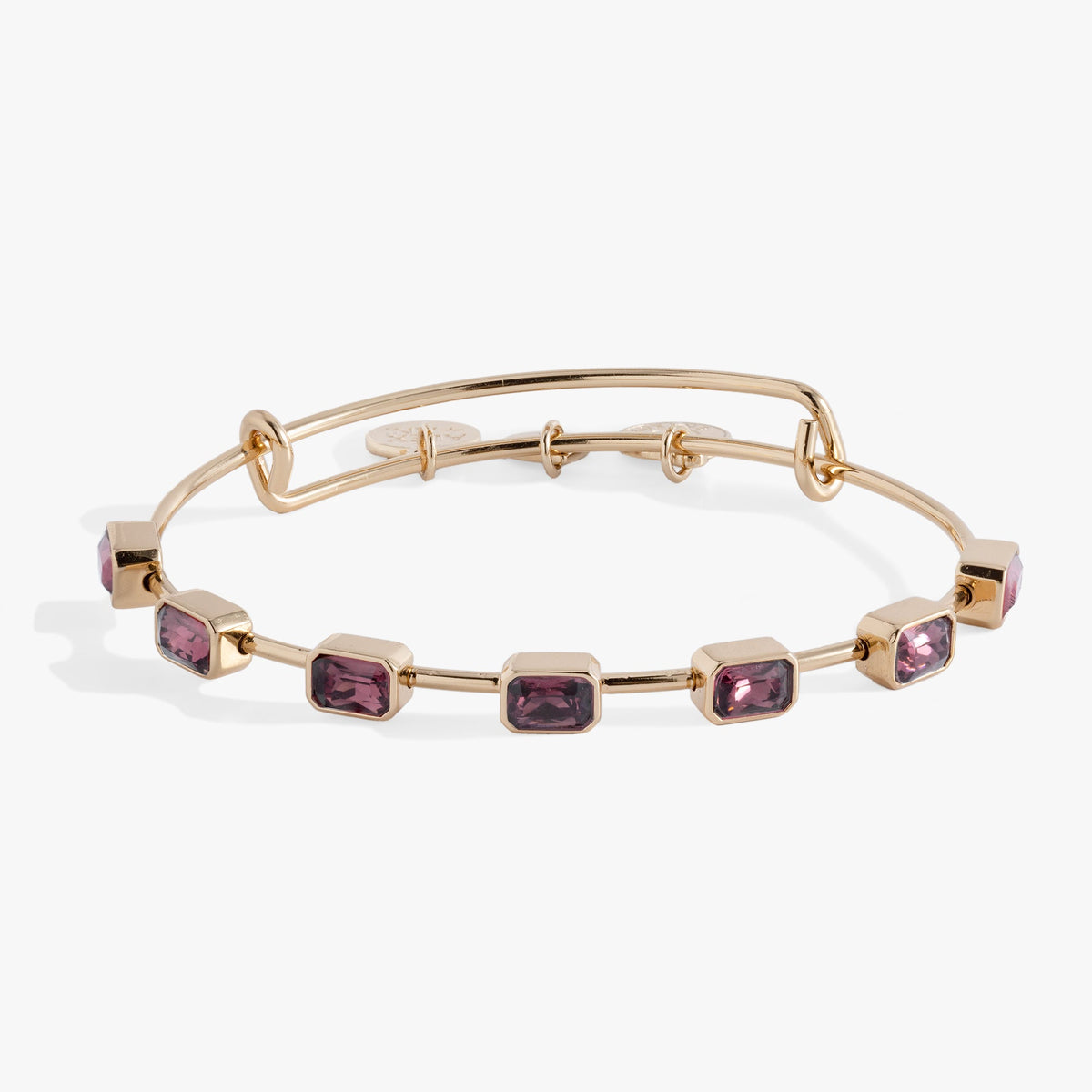 February Birthstone Emerald Cut Bangle - Aaria Tees