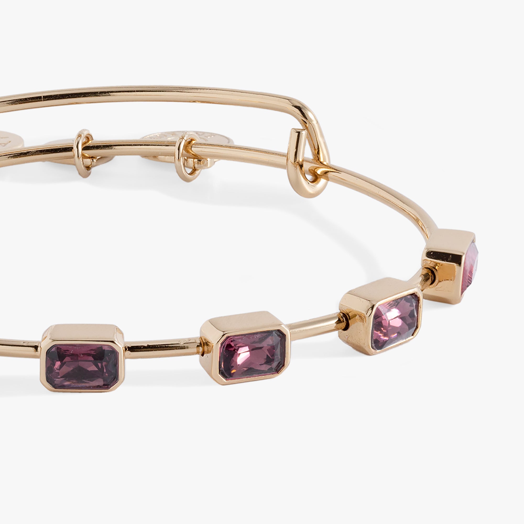 February Birthstone Emerald Cut Bangle - Aaria Tees Aaria Tees