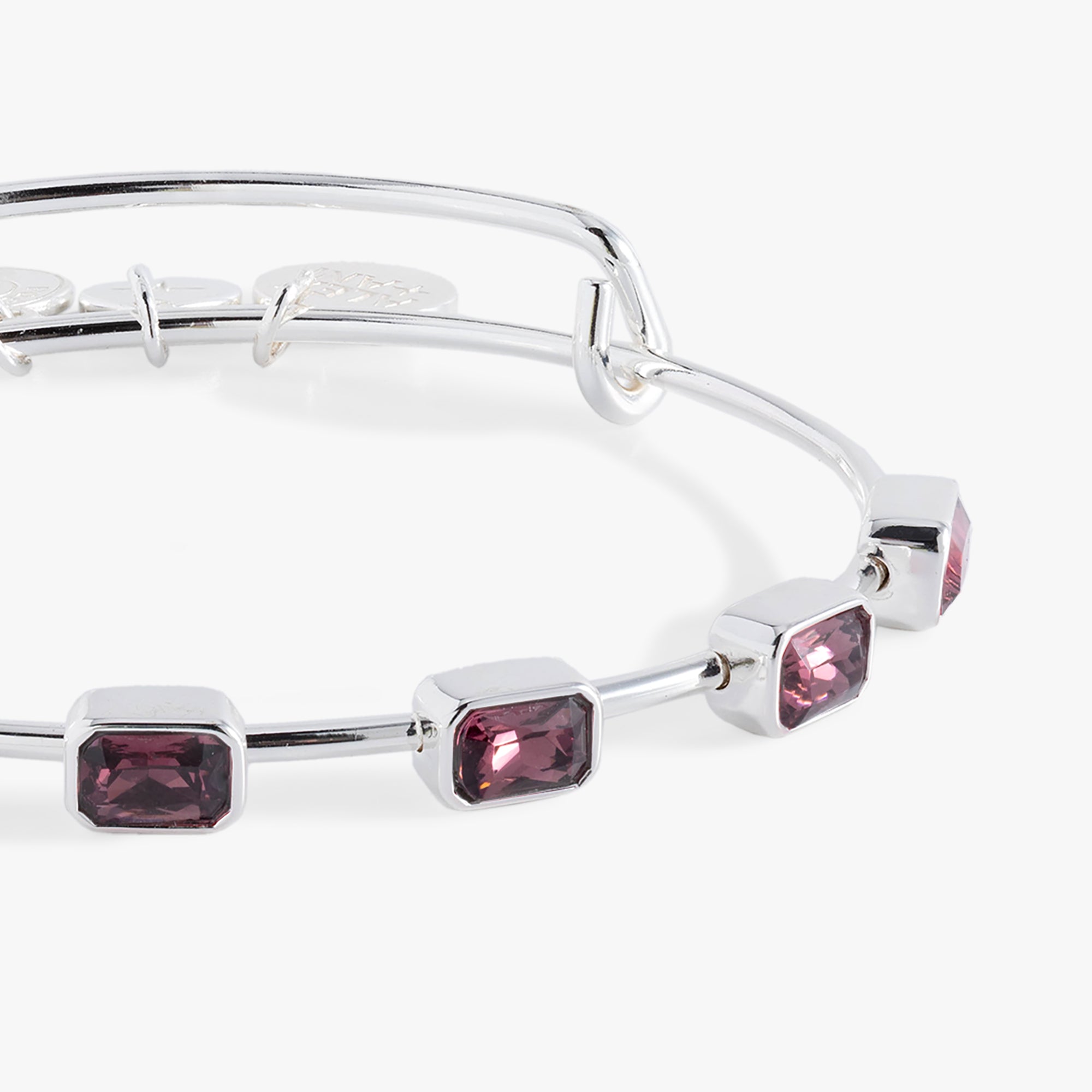 February Birthstone Emerald Cut Bangle - Aaria Tees Aaria Tees