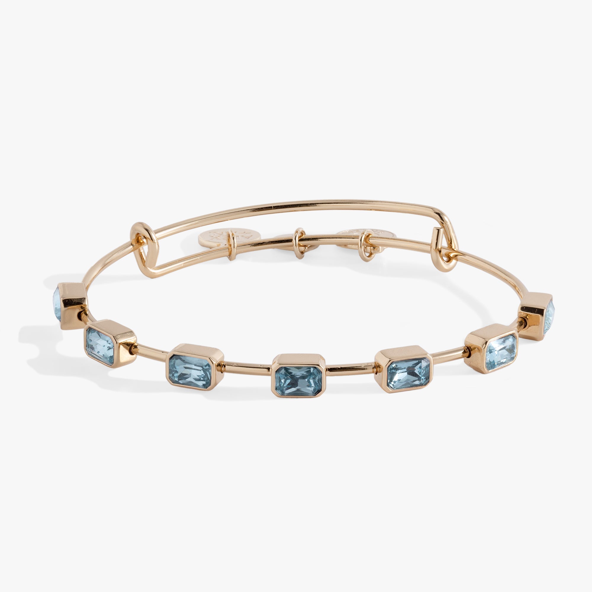 March Birthstone Emerald Cut Bangle - Aaria Tees Aaria Tees