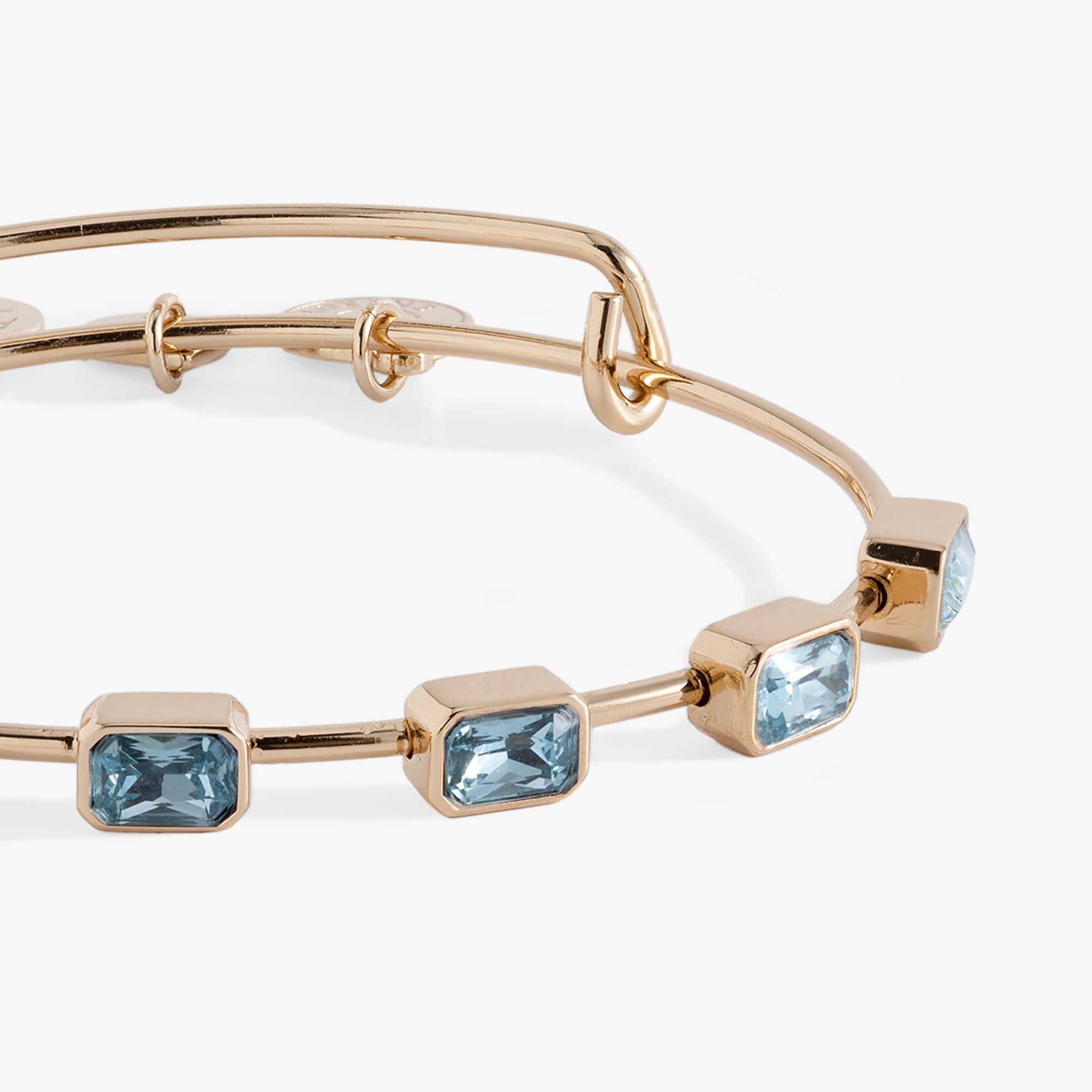 March Birthstone Emerald Cut Bangle - Aaria Tees Aaria Tees