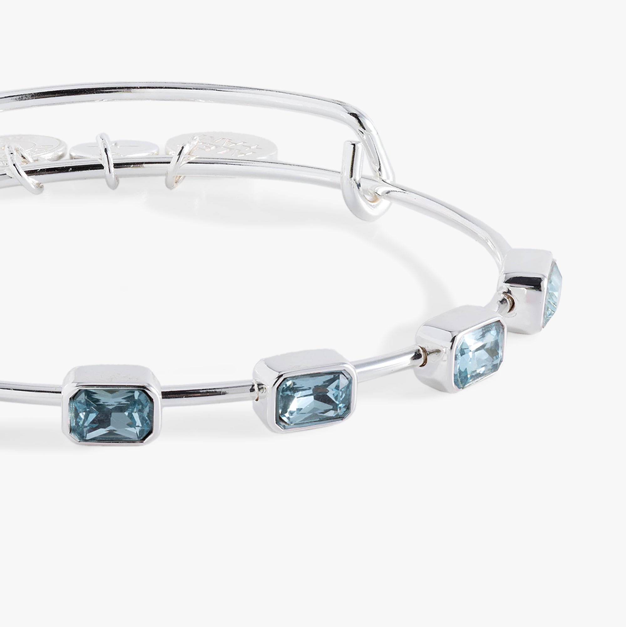 March Birthstone Emerald Cut Bangle - Aaria Tees Aaria Tees