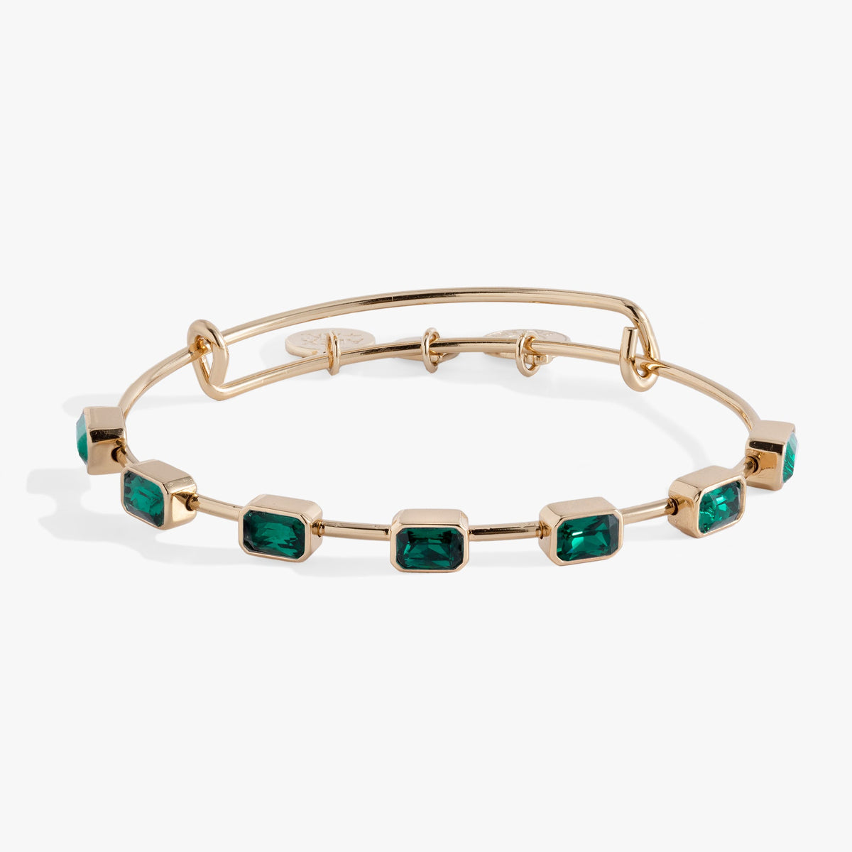 May Birthstone Emerald Cut Bangle - Aaria Tees