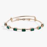 May Birthstone Emerald Cut Bangle - Aaria Tees Aaria Tees