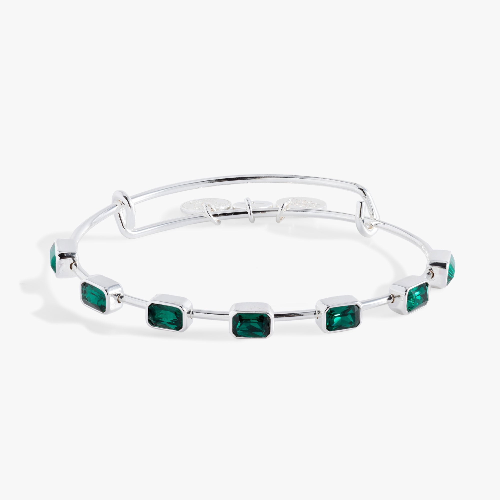 May Birthstone Emerald Cut Bangle - Aaria Tees Aaria Tees