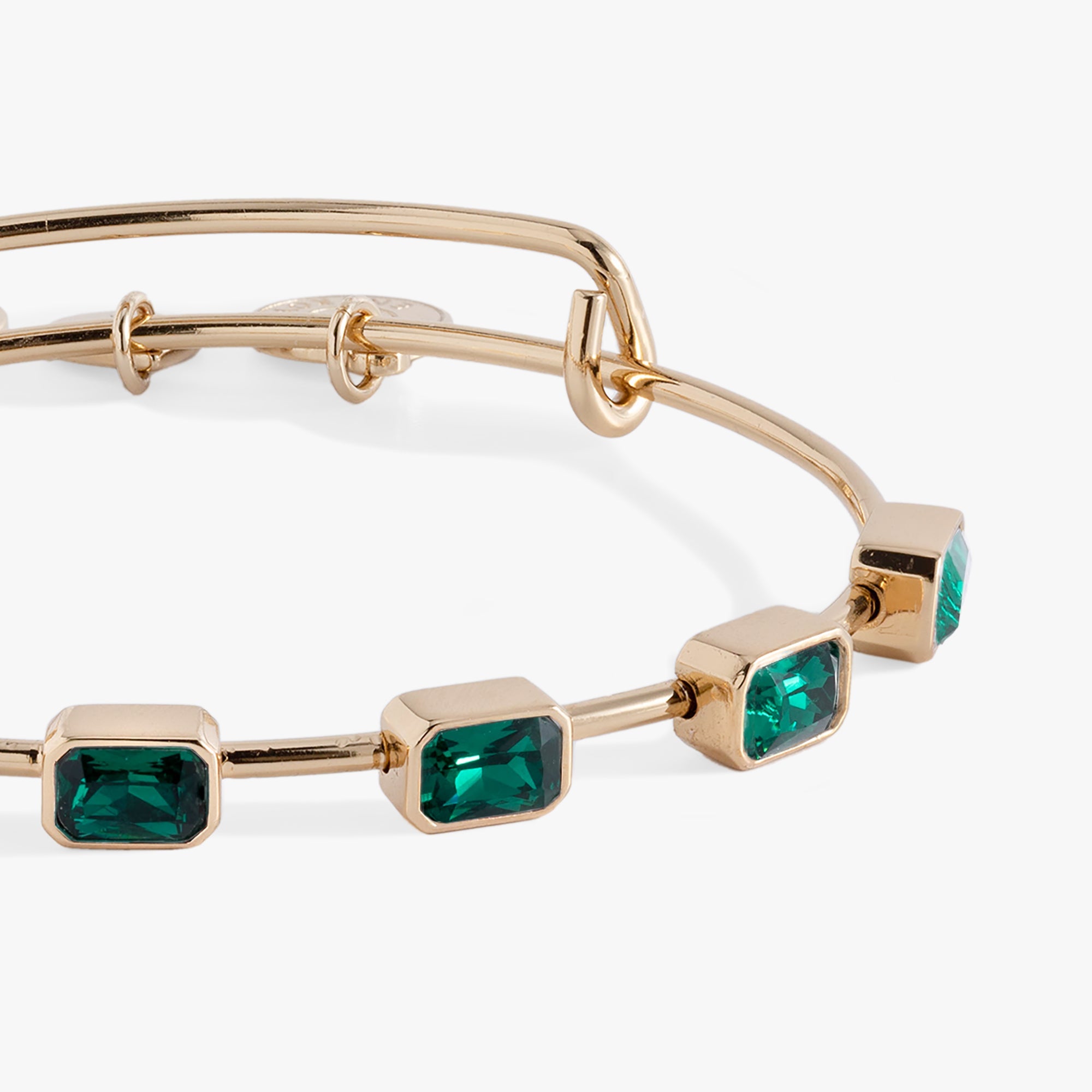 May Birthstone Emerald Cut Bangle - Aaria Tees Aaria Tees