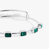 May Birthstone Emerald Cut Bangle - Aaria Tees Aaria Tees