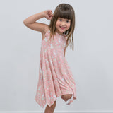 Pink Bunny Floral Emma's Racerback Dress Aaria Tees
