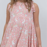 Pink Bunny Floral Emma's Racerback Dress Aaria Tees