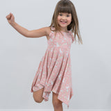 Pink Bunny Floral Emma's Racerback Dress Aaria Tees