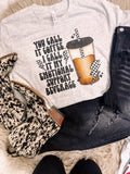 Emotional Support Beverage Caffeine Mental Health Graphic Tee - Aaria Tees Aaria Tees