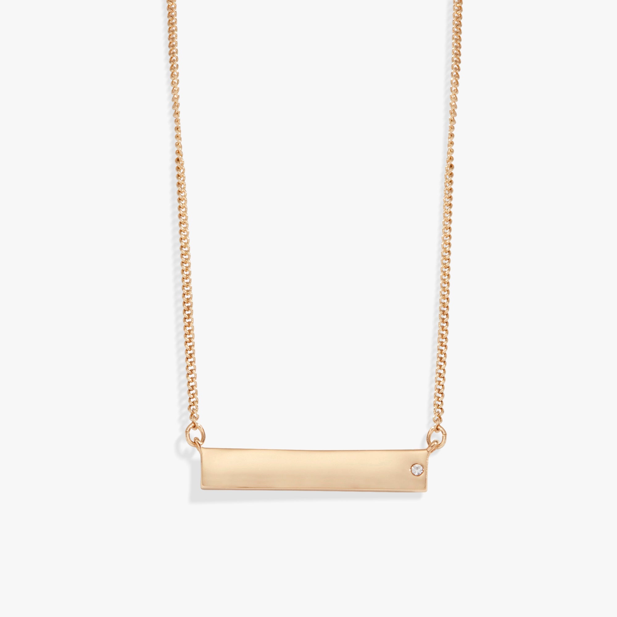 Bar Necklace with Crystal Accent - Aaria Tees Aaria Tees