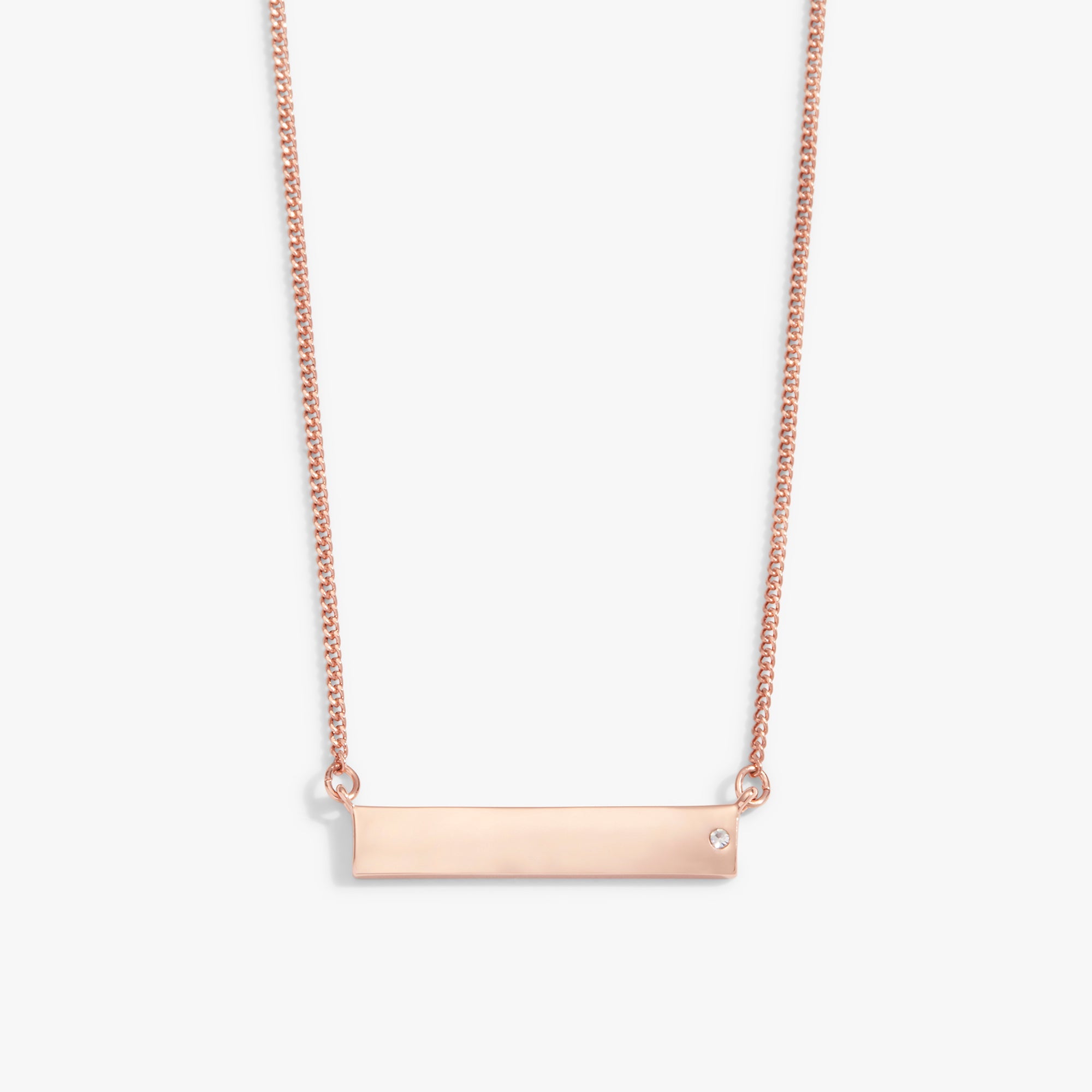 Bar Necklace with Crystal Accent - Aaria Tees Aaria Tees