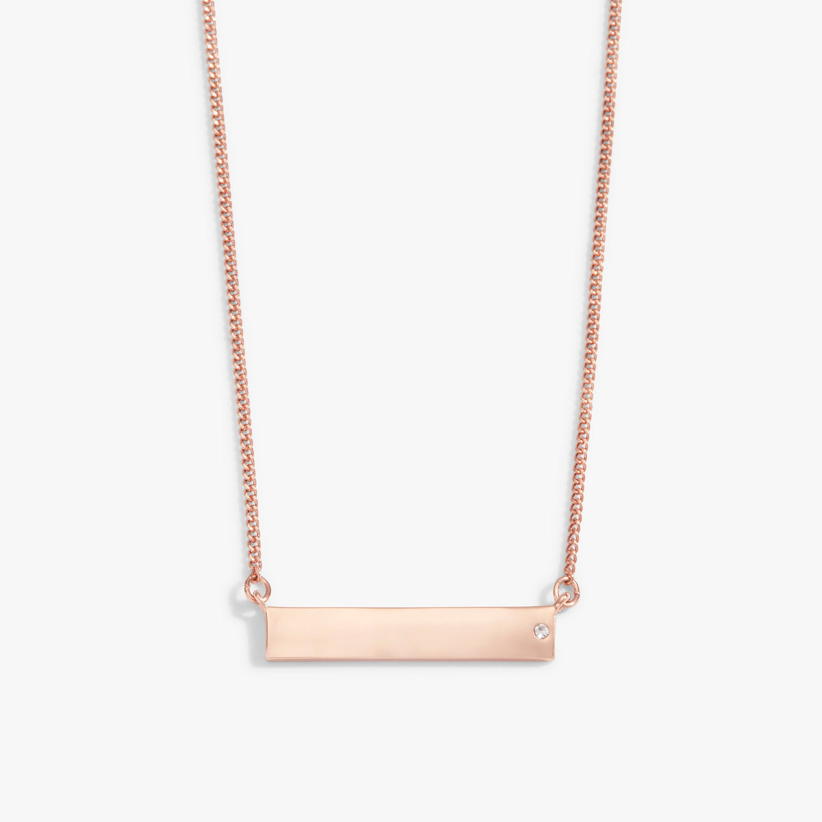 Bar Necklace with Crystal Accent - Aaria Tees