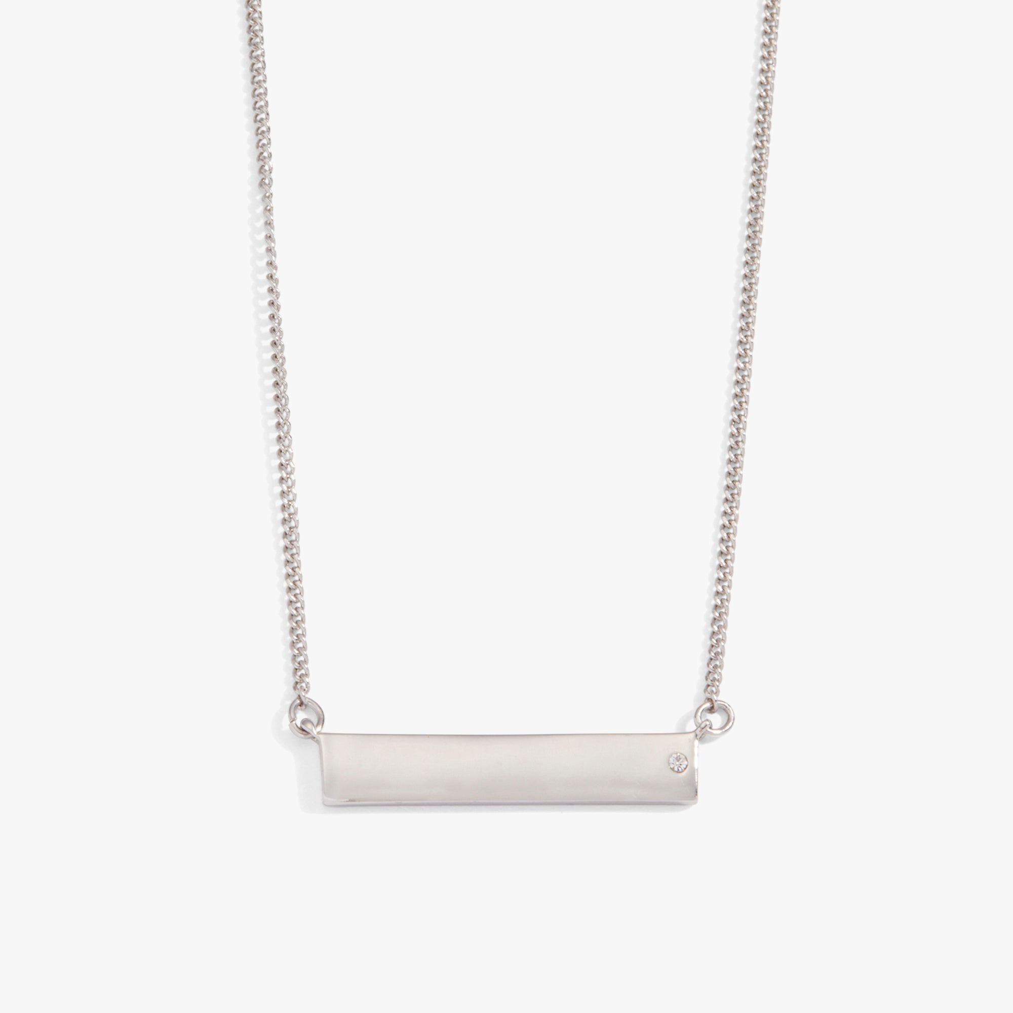 Bar Necklace with Crystal Accent - Aaria Tees Aaria Tees