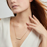 Bar Necklace with Crystal Accent - Aaria Tees Aaria Tees