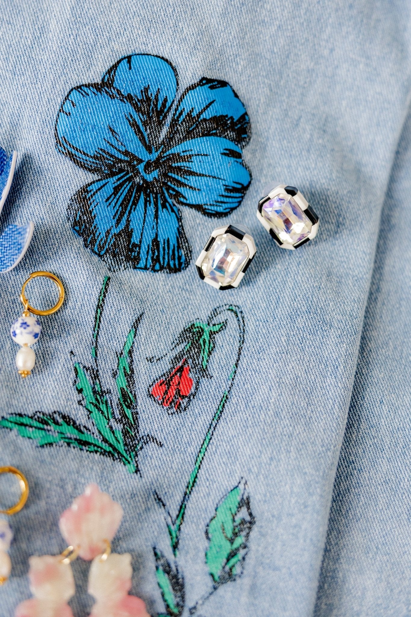 Eva Statement Earring - Black & White - Aaria Tees Aaria Tees