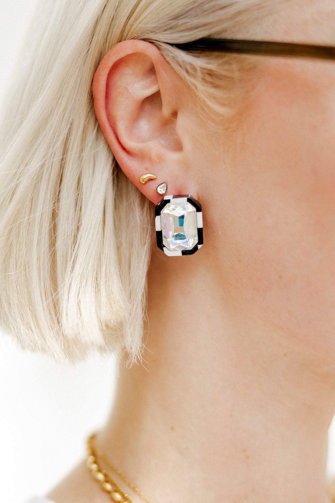 Eva Statement Earring - Black & White - Aaria Tees Aaria Tees