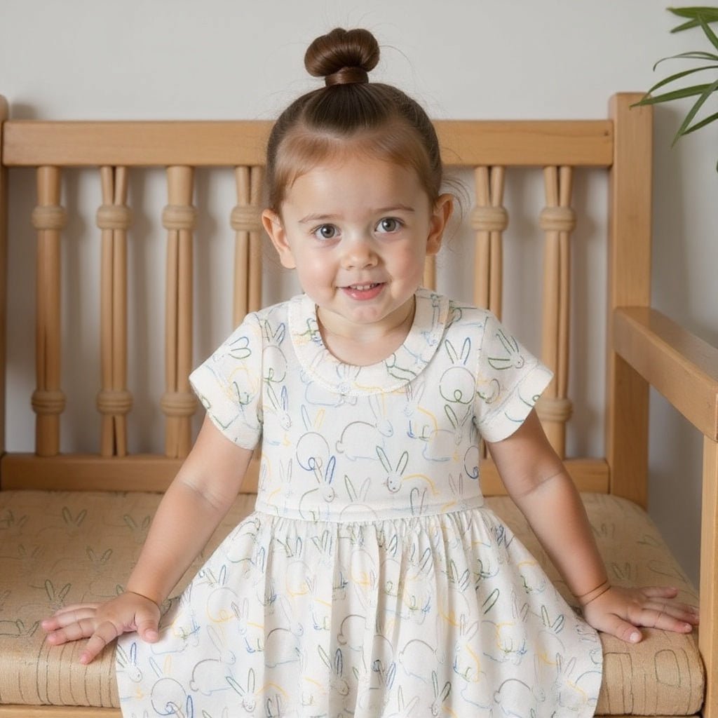 short sleeve twirl dress | bunnies - Aaria Tees Aaria Tees