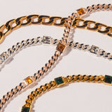 November Birthstone Topaz Curb Chain Bracelet - Aaria Tees Aaria Tees