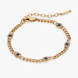 Evil Eye Curb Chain Inline Bracelet - Aaria Tees Aaria Tees