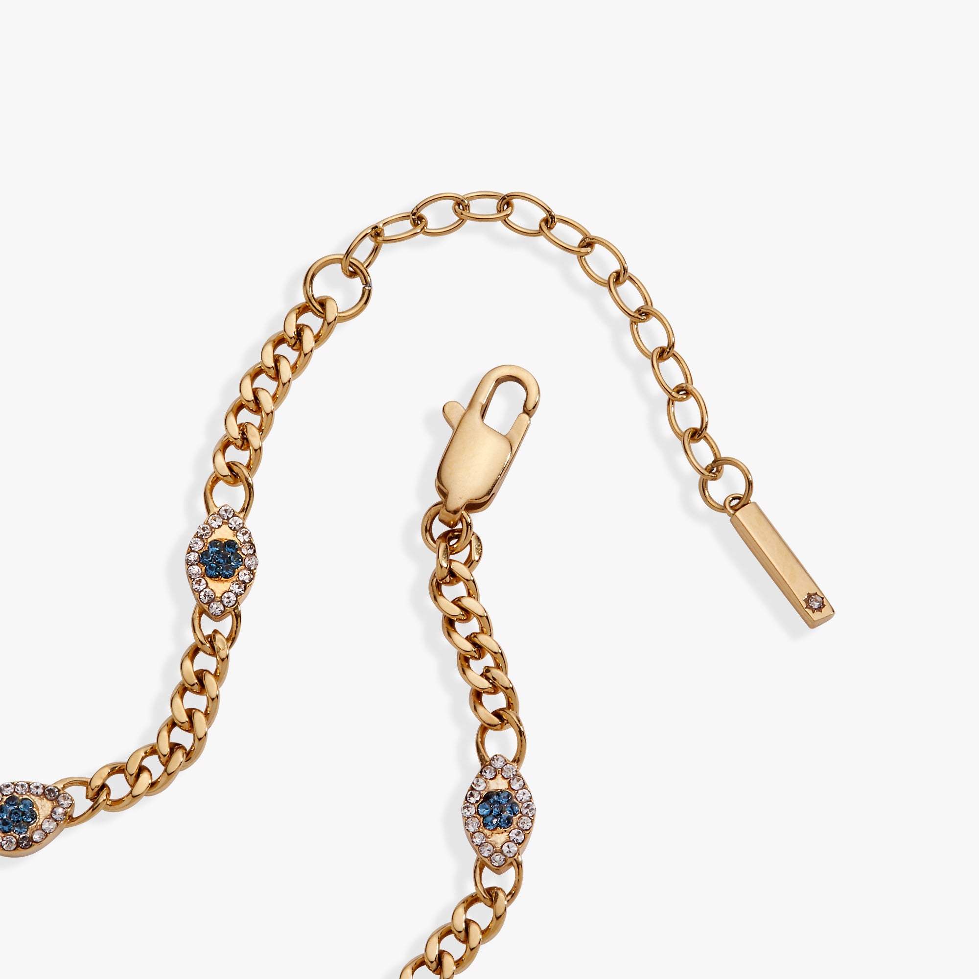 Evil Eye Curb Chain Inline Bracelet - Aaria Tees Aaria Tees